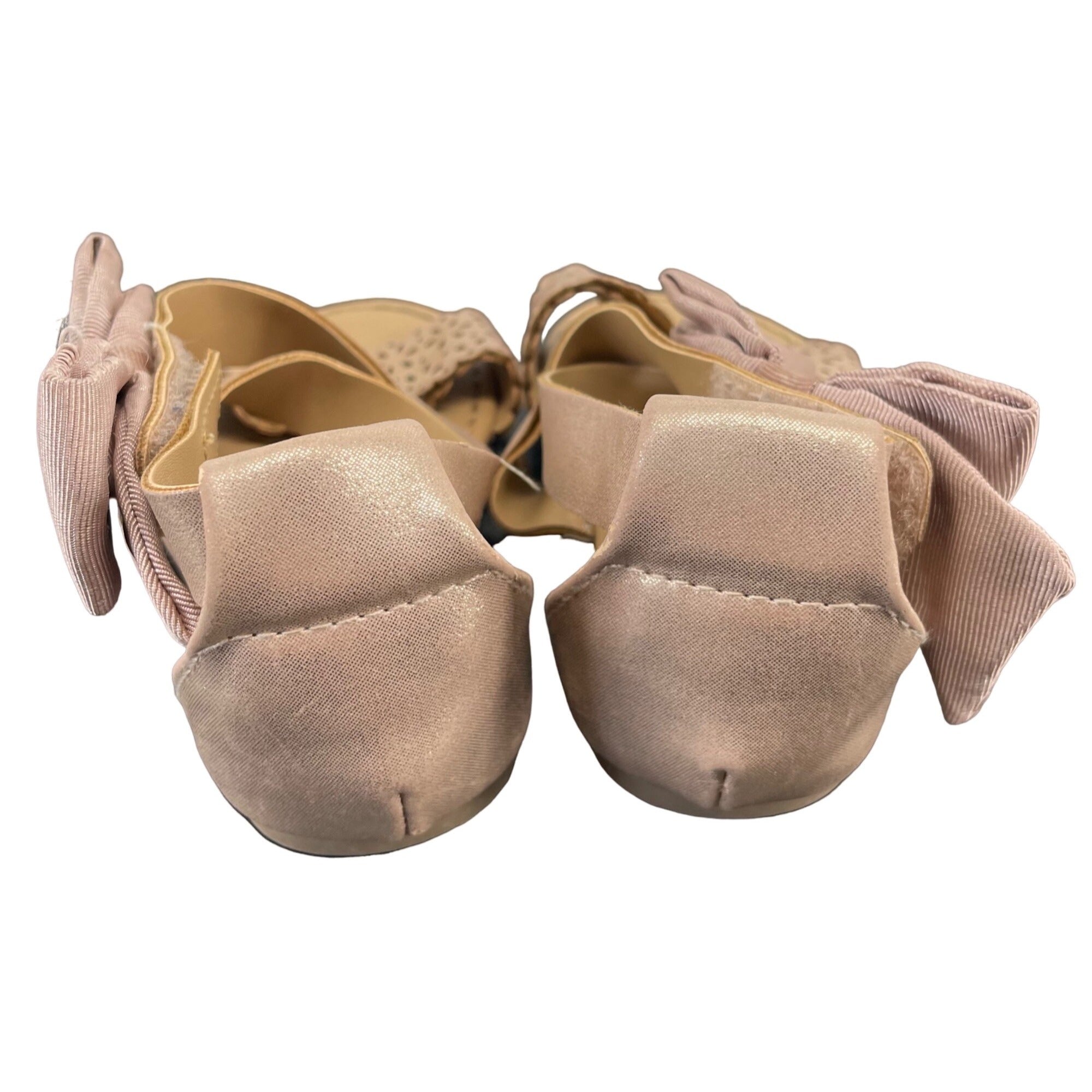 Koala Kids Girl's Size 4 Rose Gold/Pink & Tan Open-Toe Laser Cut Sandals