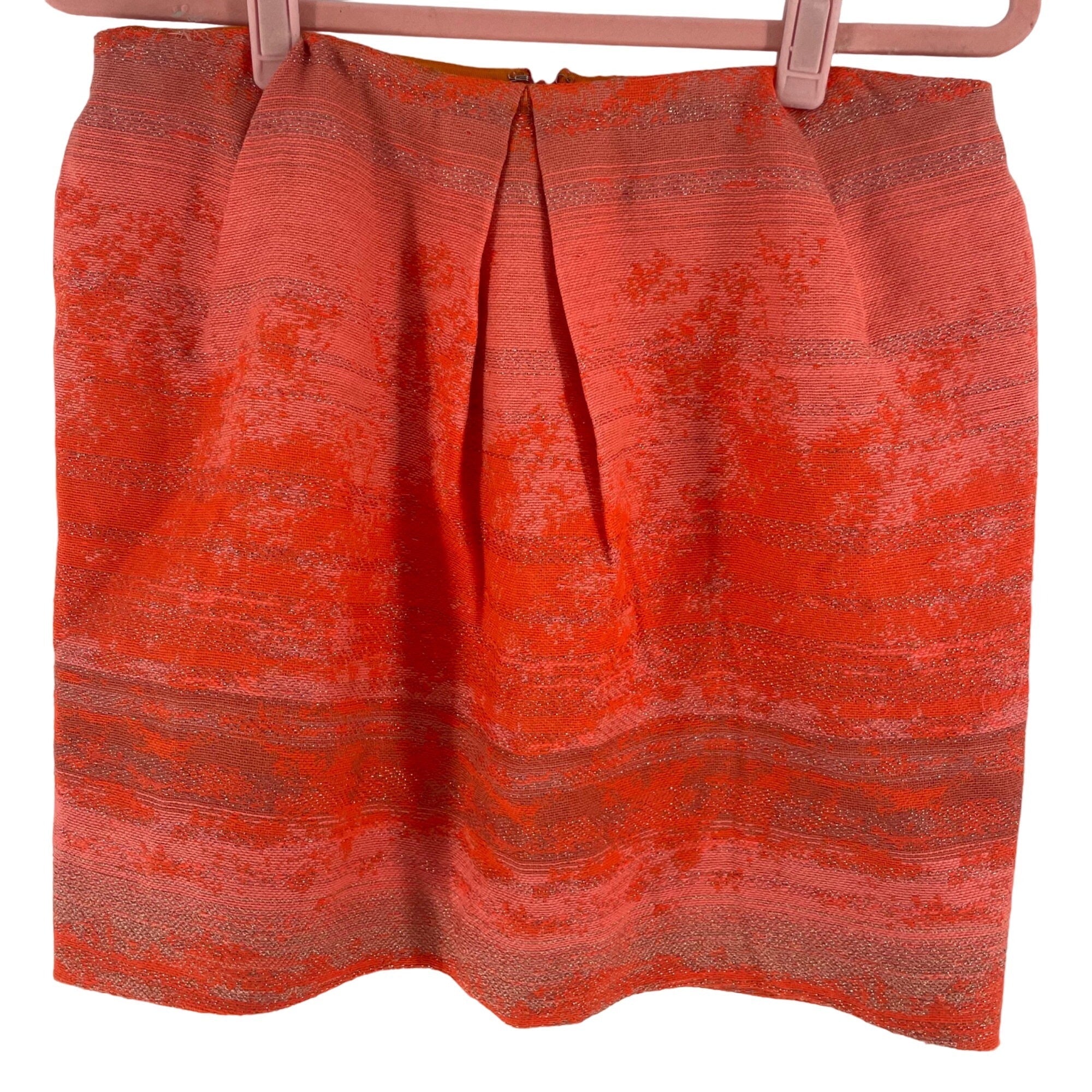 Women’s Large Orange Mini Skirt With Silver Sparkles