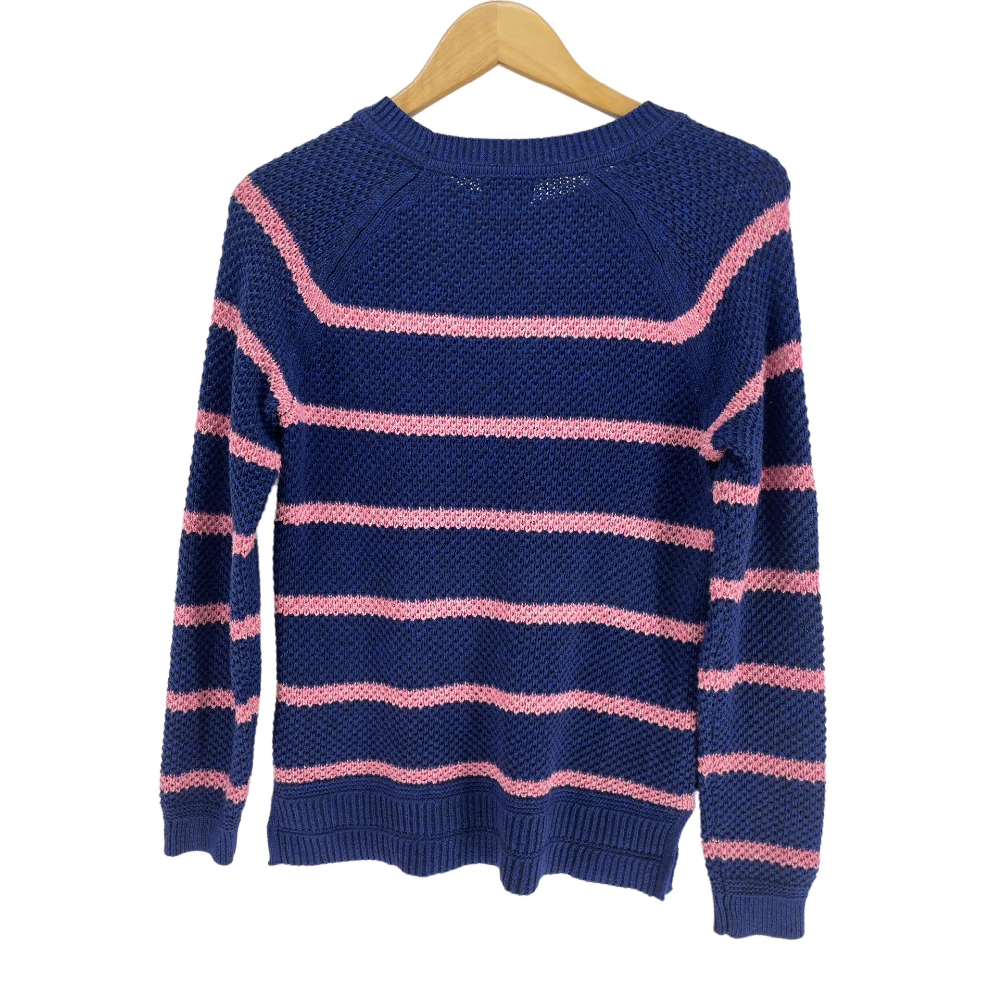 Old Navy Small Blue and Pink Striped Crew Neck Sweater