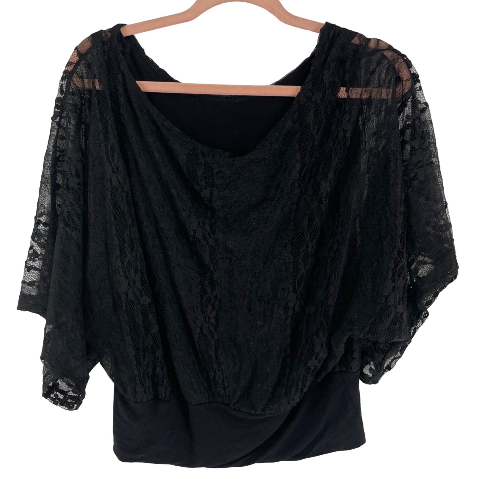 ToTo Collection Women's Size Medium Black Lace Top