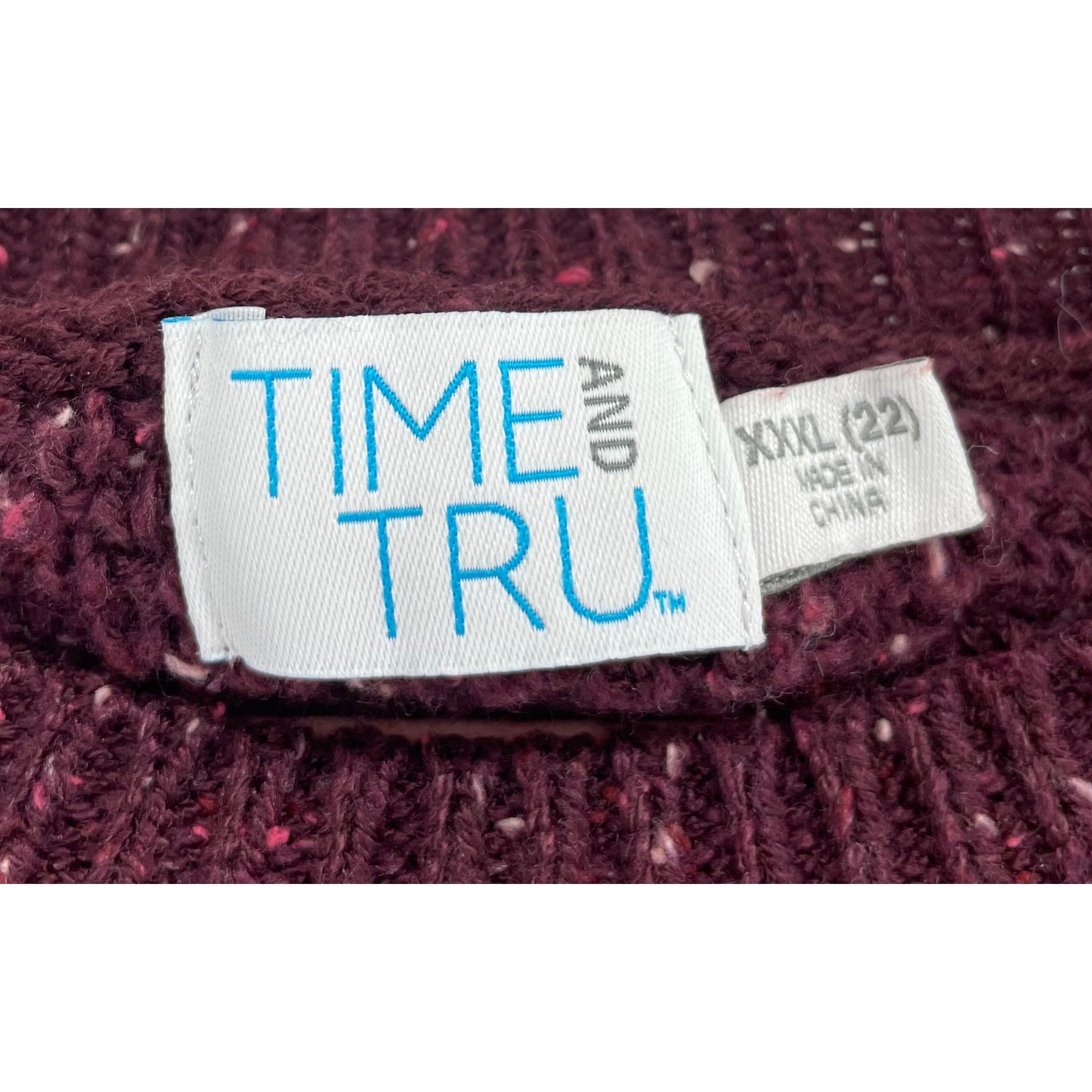 Time And True Women’s XXXL (22) Burgundy/Maroon Crew Neck Sweater