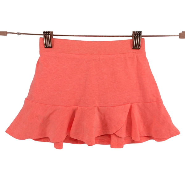 CLEARANCE 365 Kids Girl's Size 4 Coral Orange A-Line Ruffle Mini Skirt