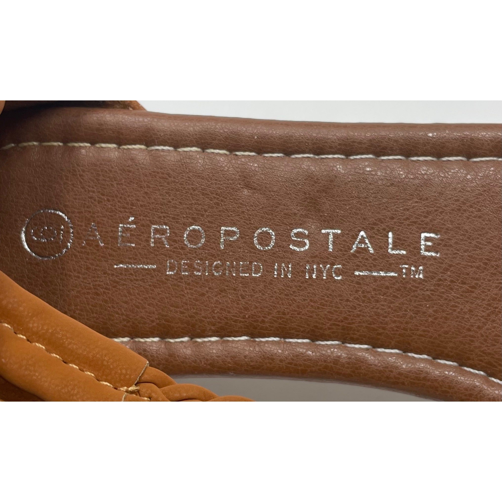 Aeropostale Women's Size 6 Cognac Brown Flat Thong Sandal