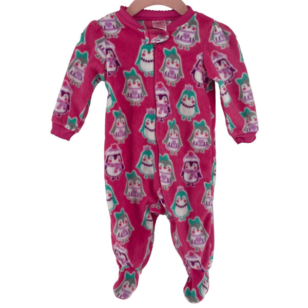Garanimals Baby Girl's Size 3-6 Months Pink/Grey/Purple/Green Penguin Print Onesie