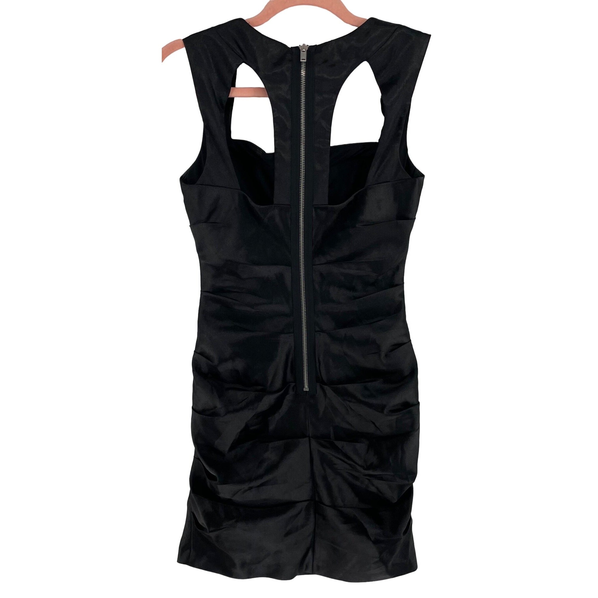 Adrianna Papell X Hailey Logan Women's Size 5/6 Black Satin Cocktail Dress