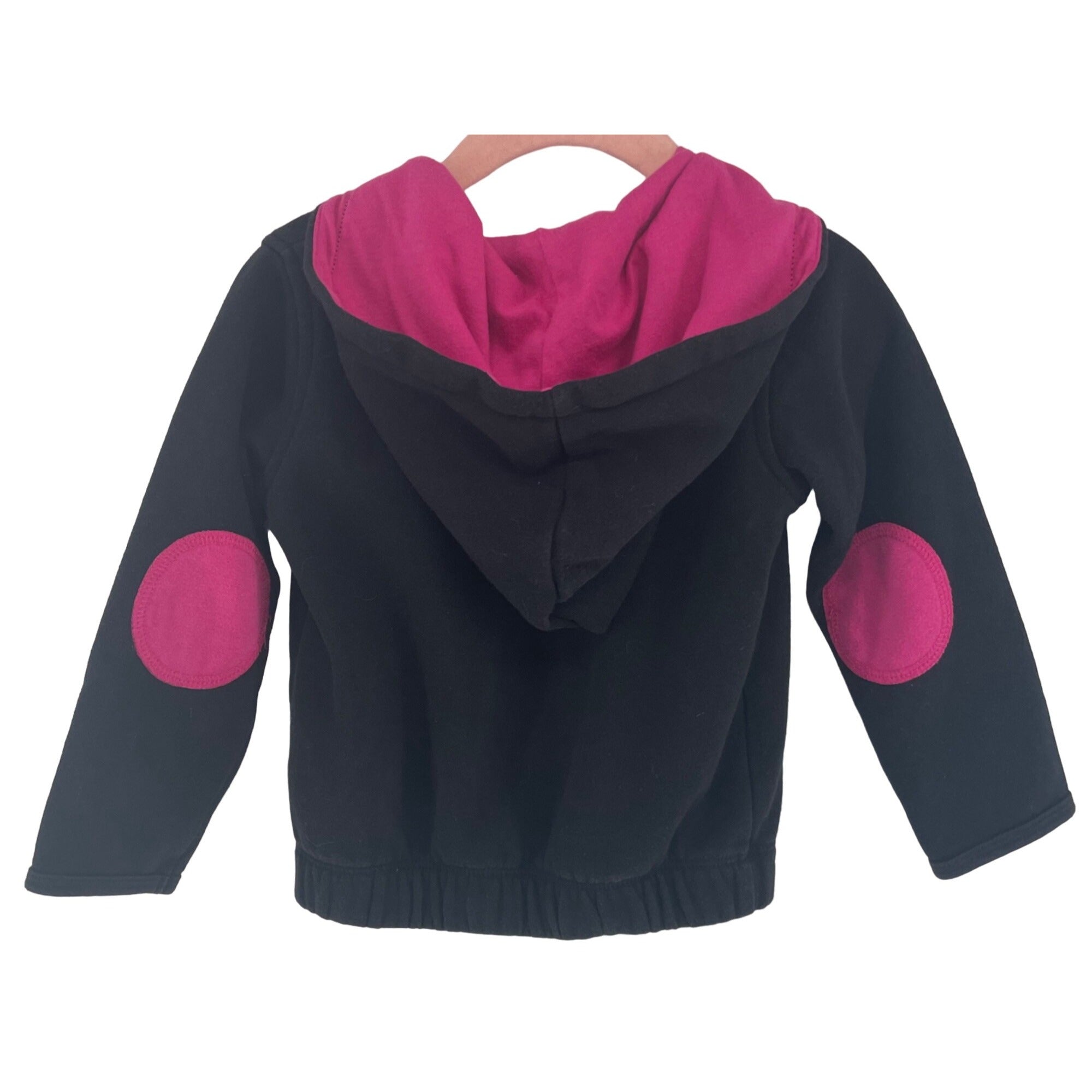 Okie Dokie Baby Girl's Size 18-24 Months Fuchsia Pink & Black Hoodie Jacket