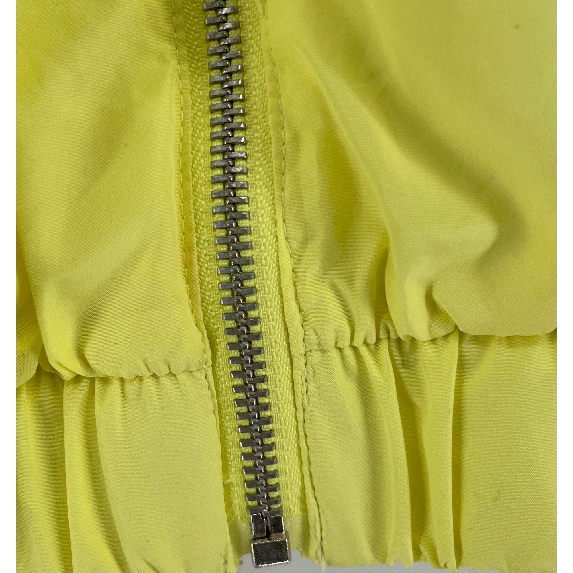 Forever 21 Women's Size Medium Neon Yellow Lightweight Zip-Up Windbreaker Hoodie Jacket