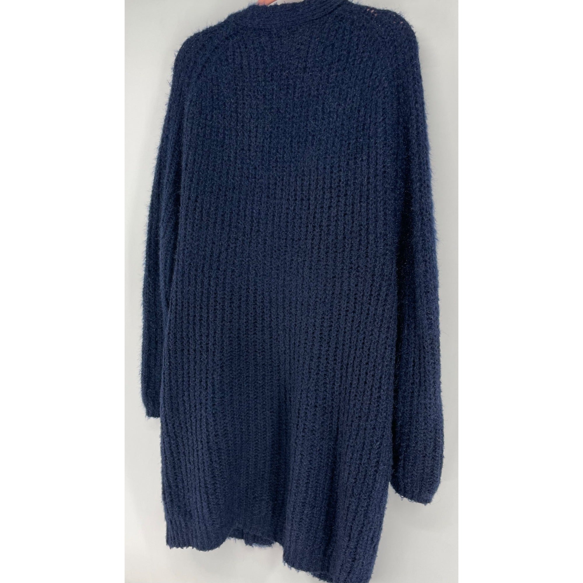 Victoria Women's Size Small/Medium Navy Long-Line Chunky Knit Cardigan