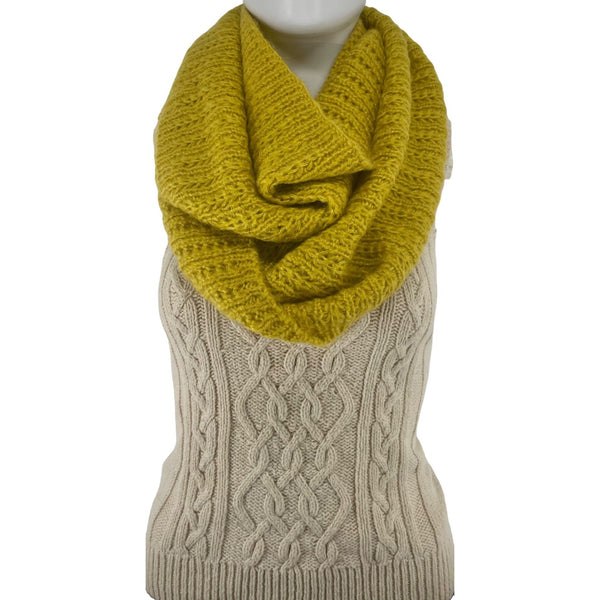 NWOT Women's Mustard Yellow Infinity Loop Snood Knit Scarf