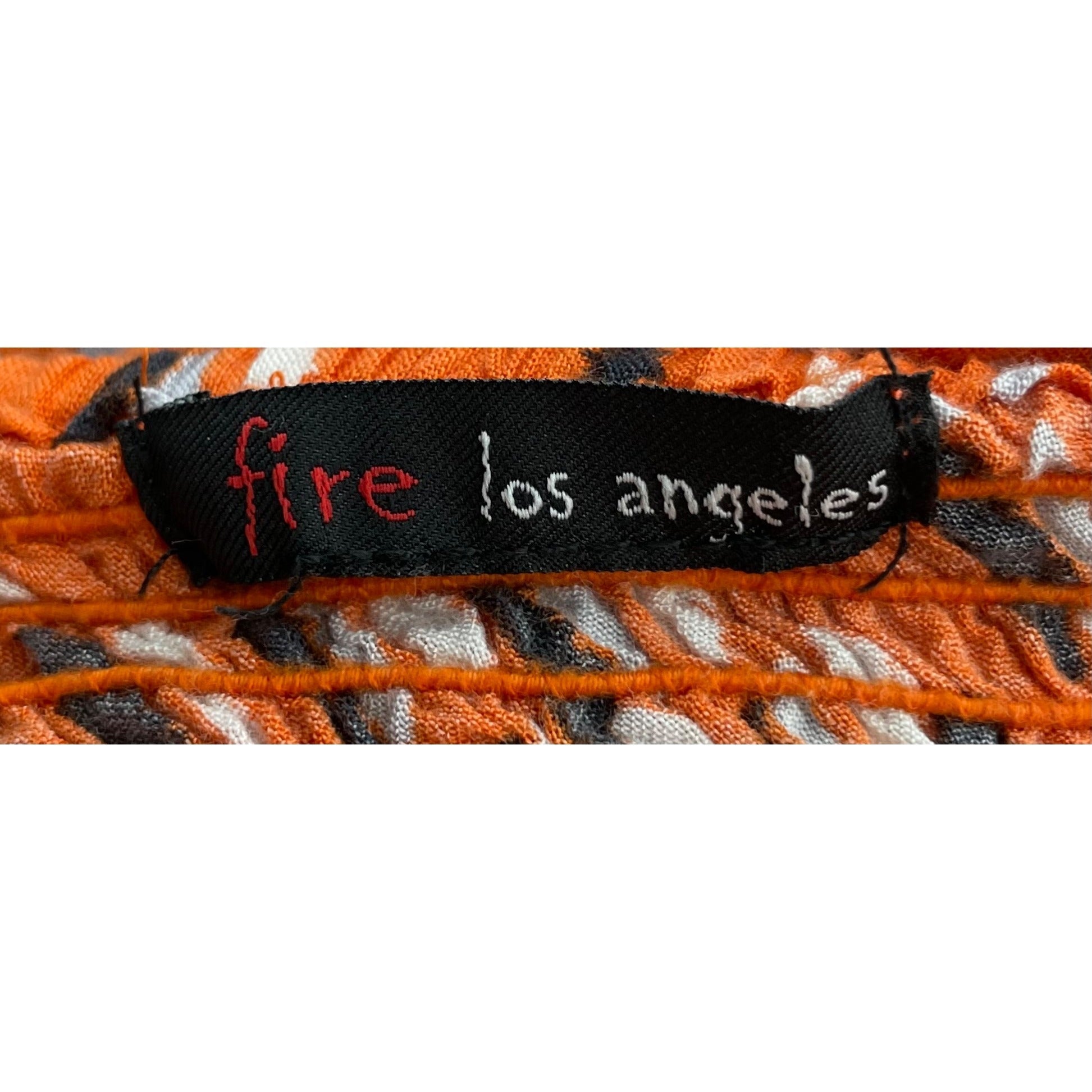 Fire Los Angeles Women's Size Small Orange/Black/White Spaghetti Strap Mini Dress