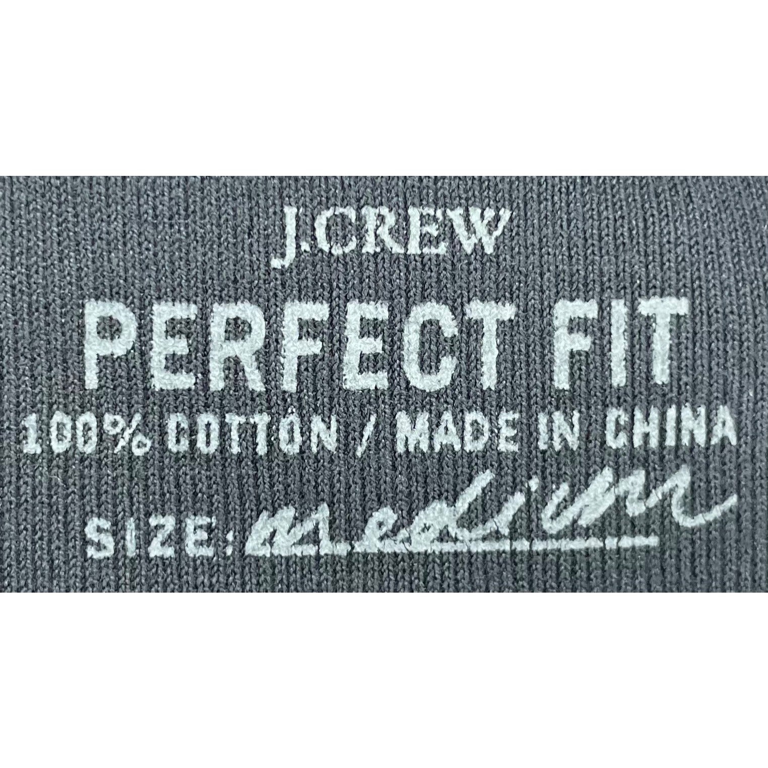 J. Crew Perfect Fit Women's Size Medium Black Crew Neck 100% Cotton T-Shirt