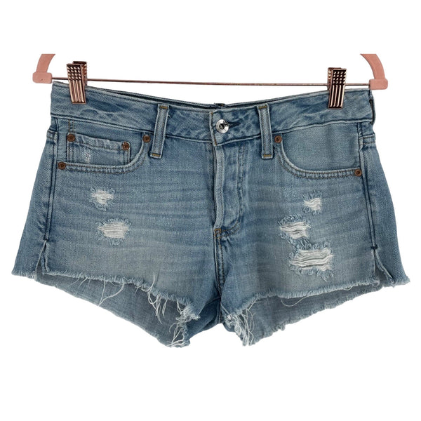 Abercrombie & Fitch Women's Size 27 Distressed Blue Jean Denim Shorts