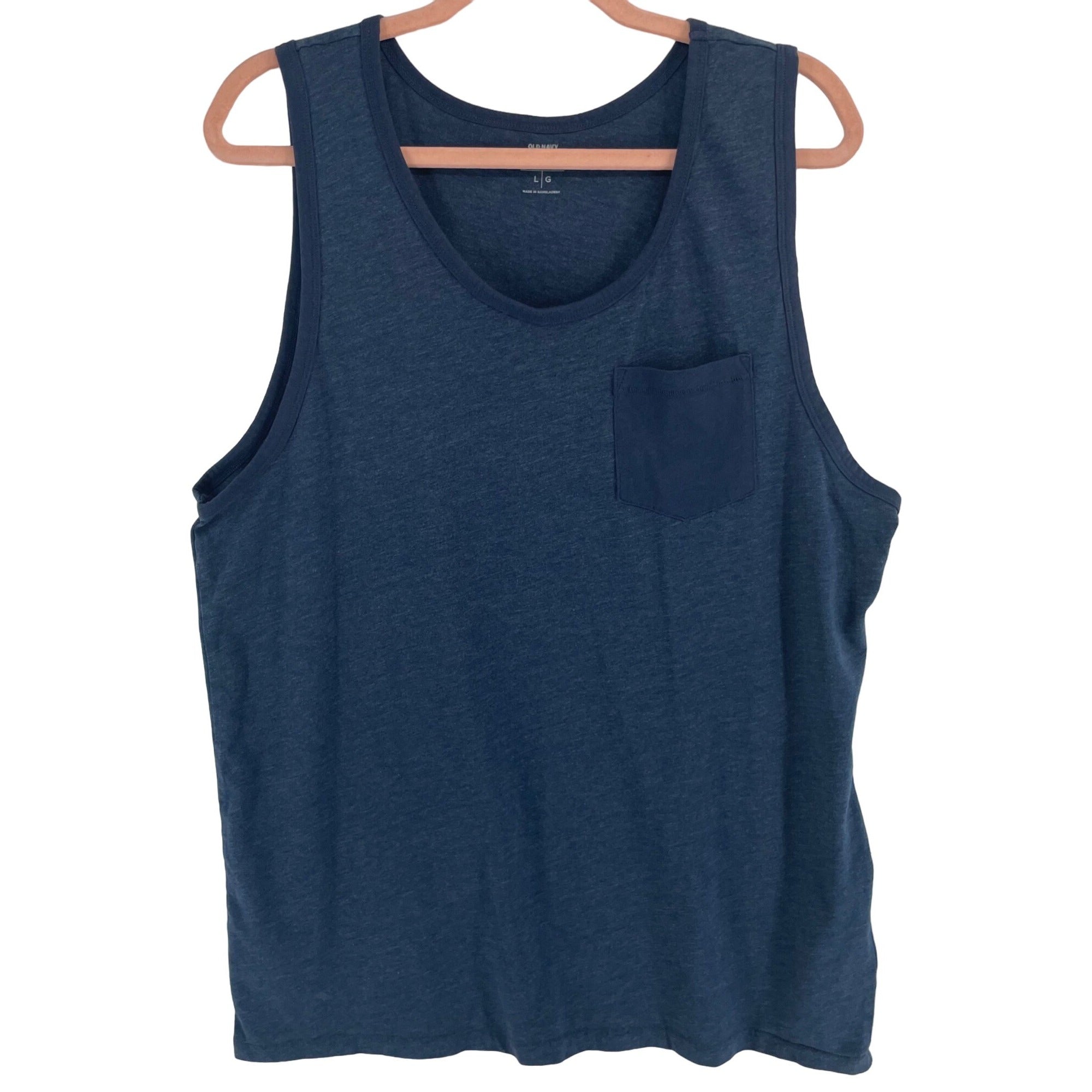 Old Navy Men's Size Large Navy Blue Tank Top W/ Front Pocket