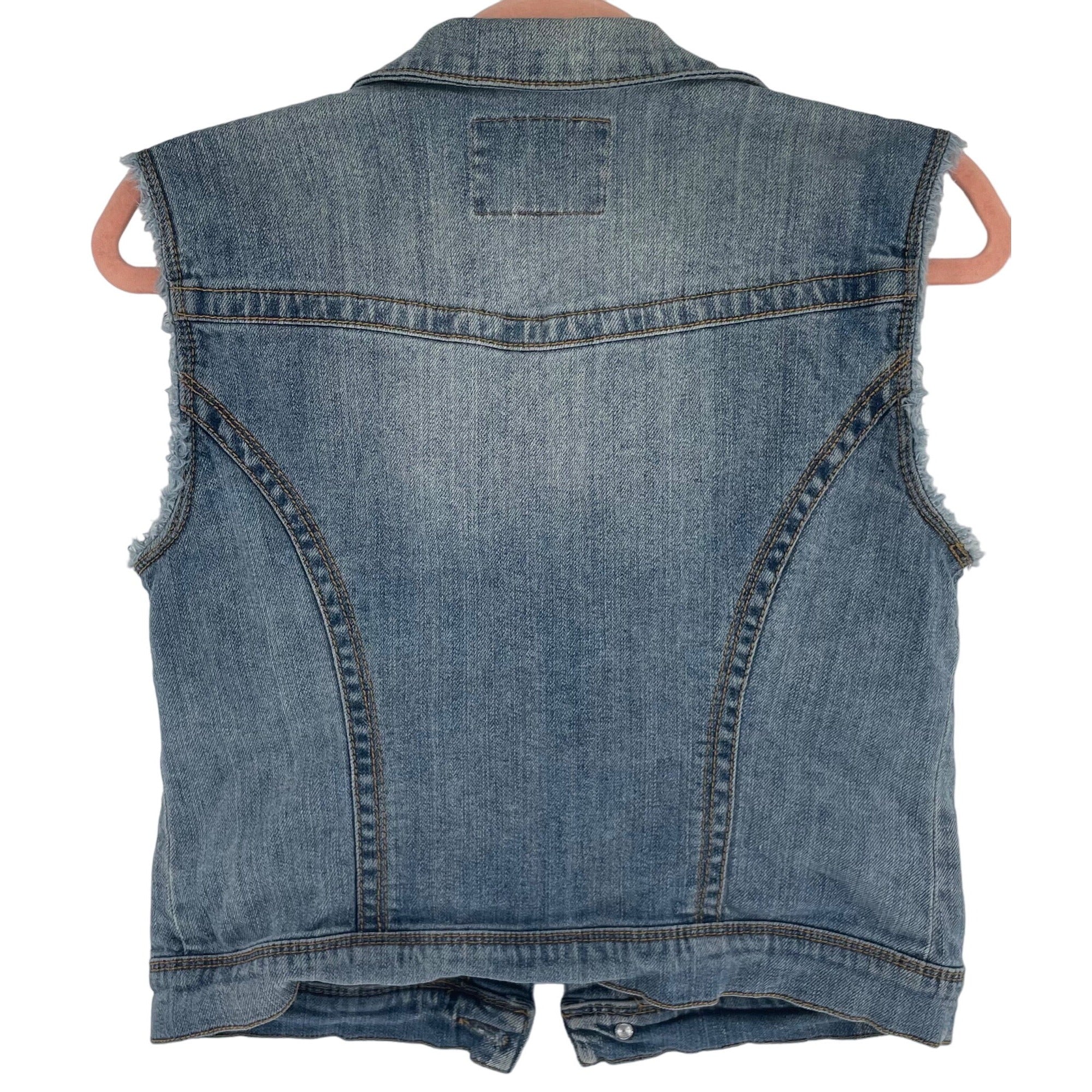 American Rag Women's Size Medium Blue Jean denim Button-Down Vest