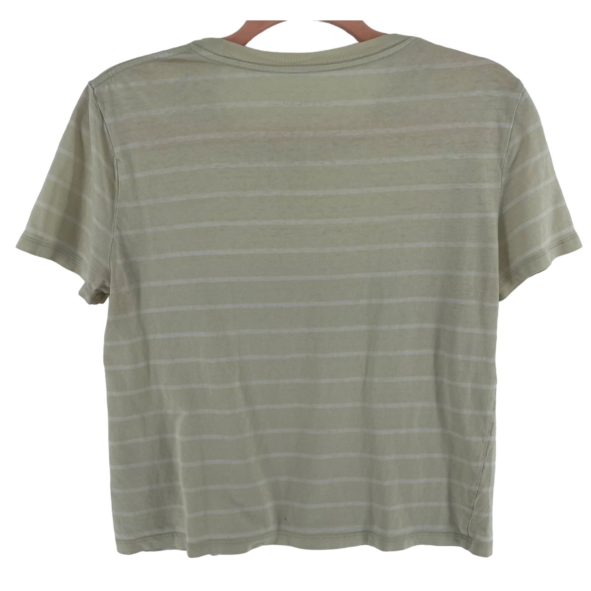 Everlane Women's Size Small Cream & White Striped Crew Neck T-Shirt