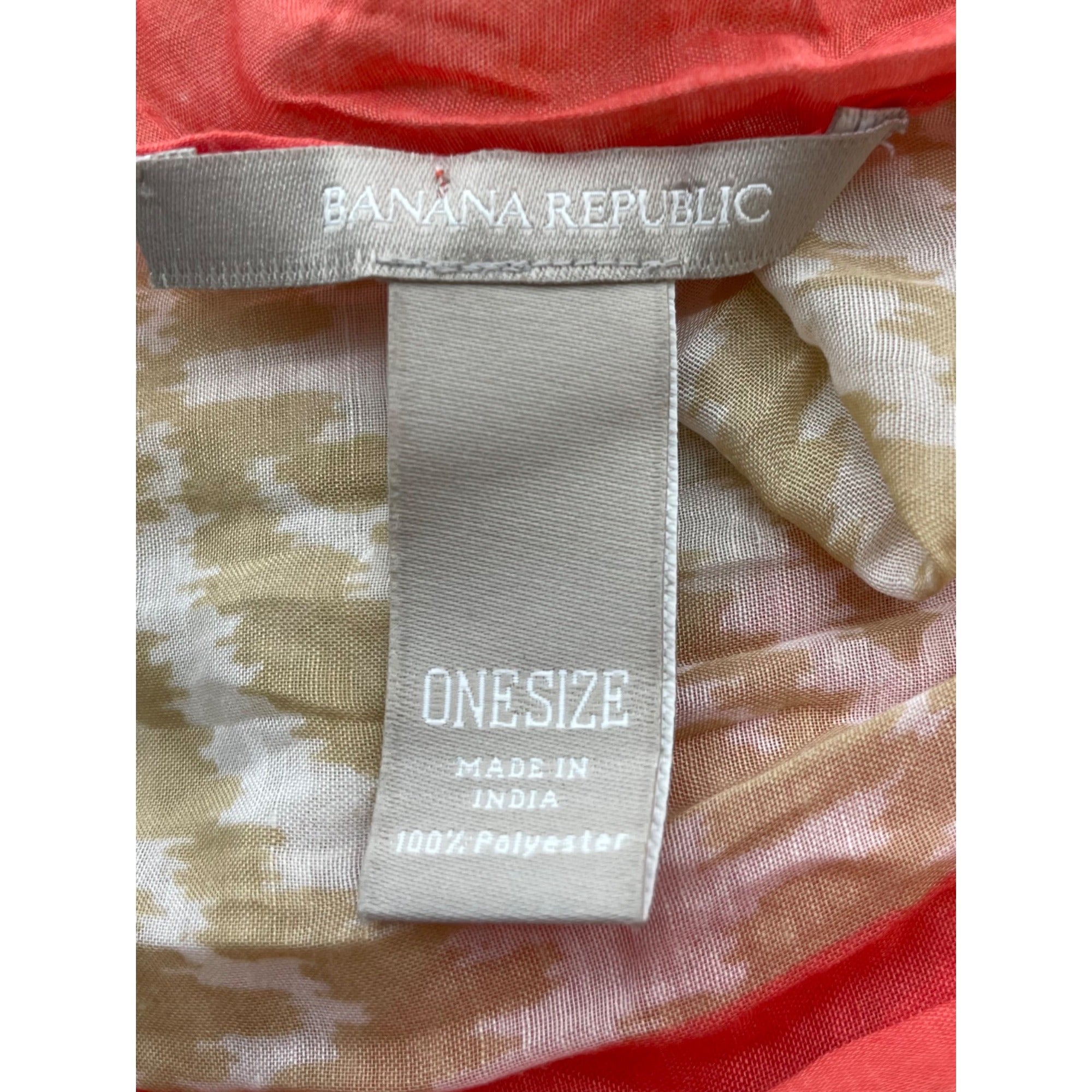 Banana Republic Women's Size Tan, White & Orange Crinkle Scarf