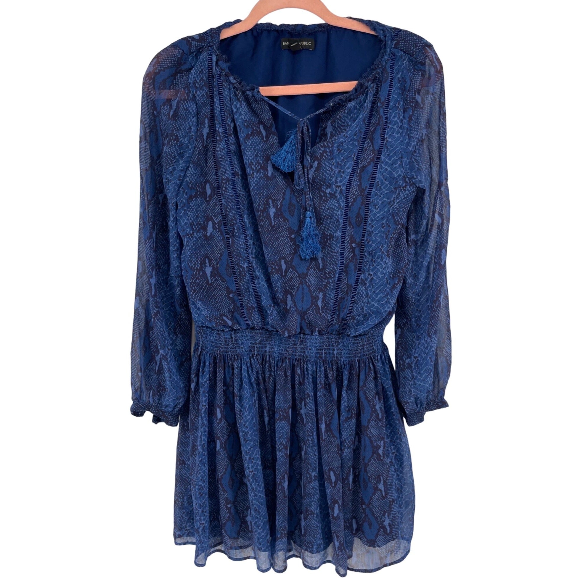 Banana Republic Women's Size XS Blue Snakeskin Print Dress