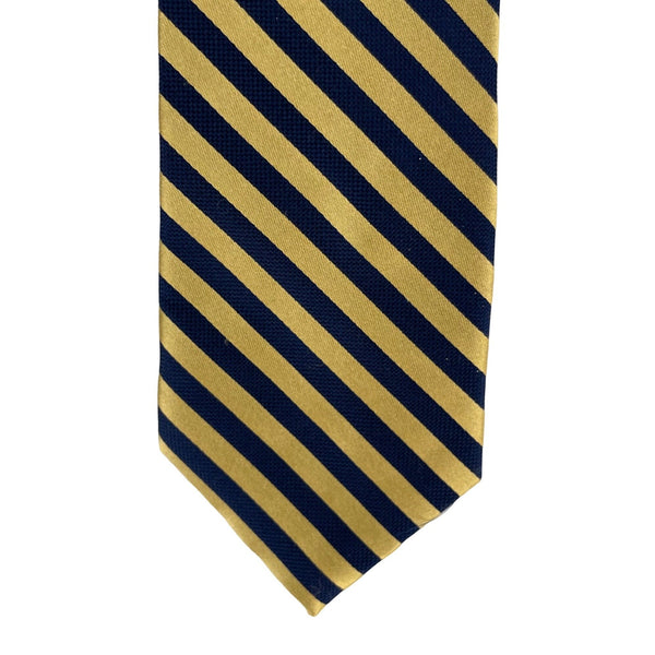 Nautica Men's Gold & Navy Striped 100% Silk Dress Tie