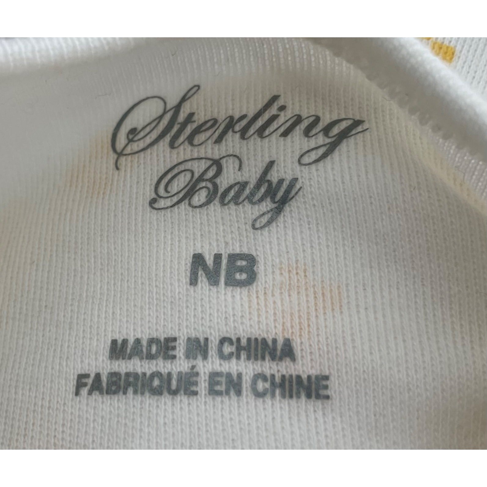 Sterling Baby Girl's Size Newborn Yellow & Cream Fox Print Onesie