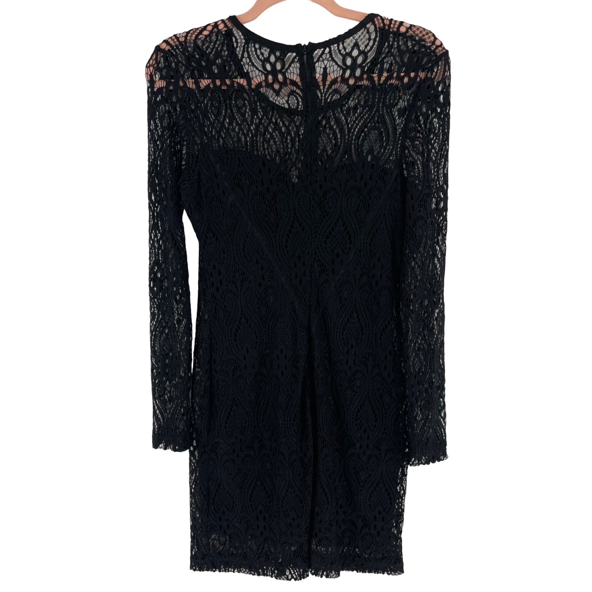 You Are Not Alone Women's Size Large Black Long-Sleeved Lace Dress