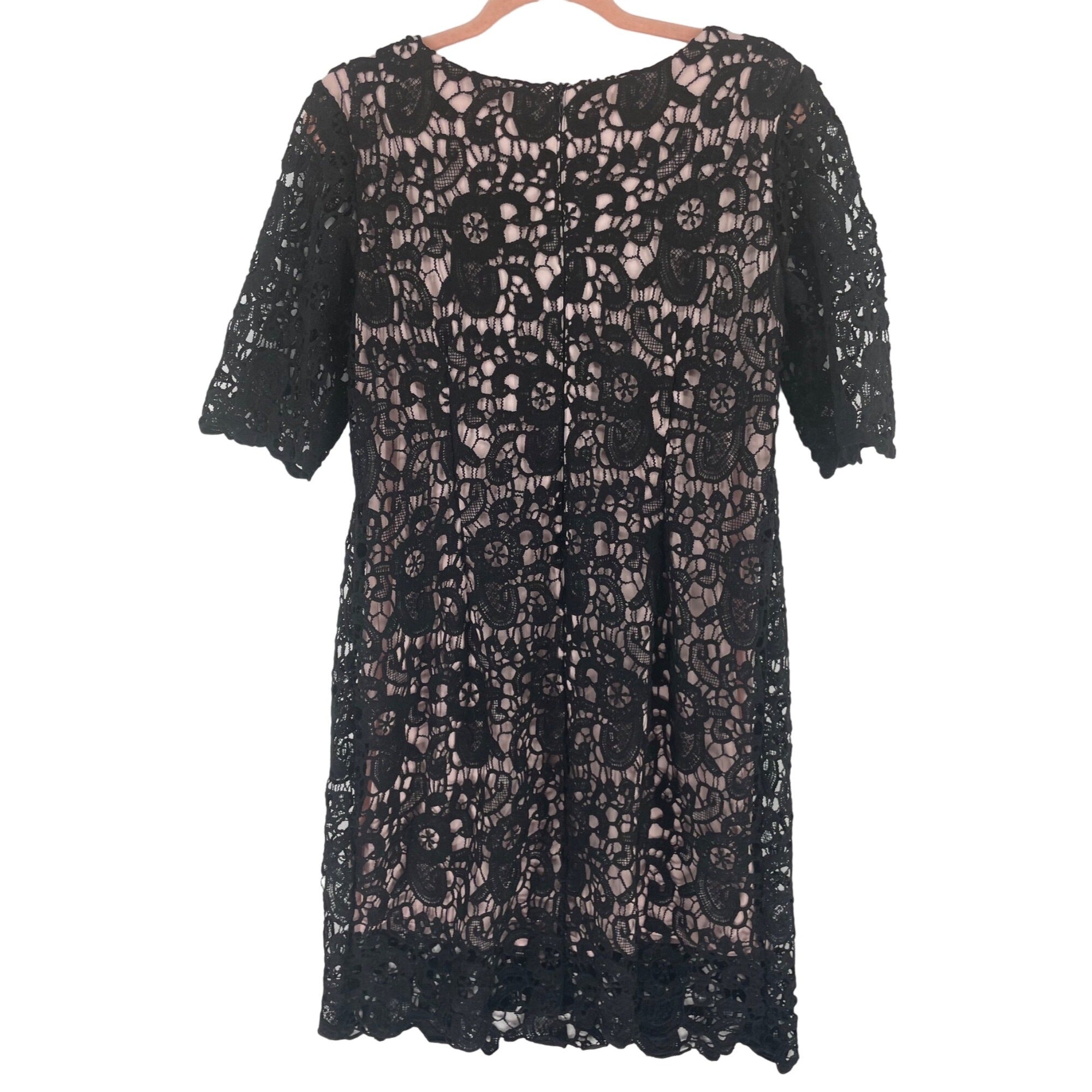 Studio One New York Women's Size 12 Black & Pink Floral Lace Dress