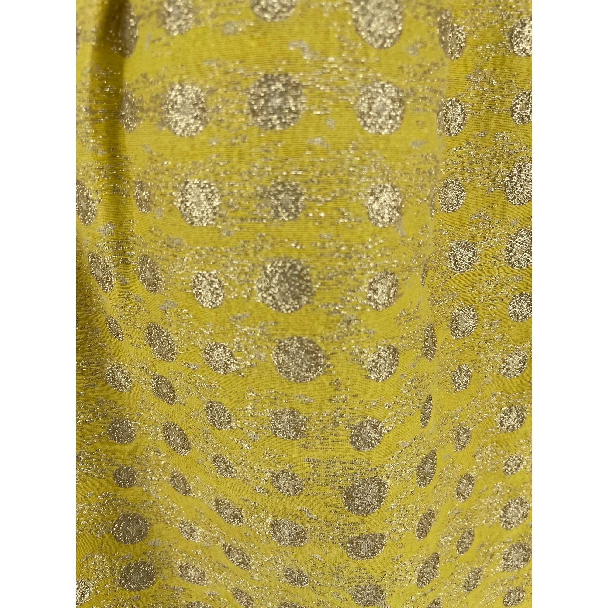 LOFT Women's Size 4 Yellow & Gold Sparkly A-Line Polka Dot Mini Skirt