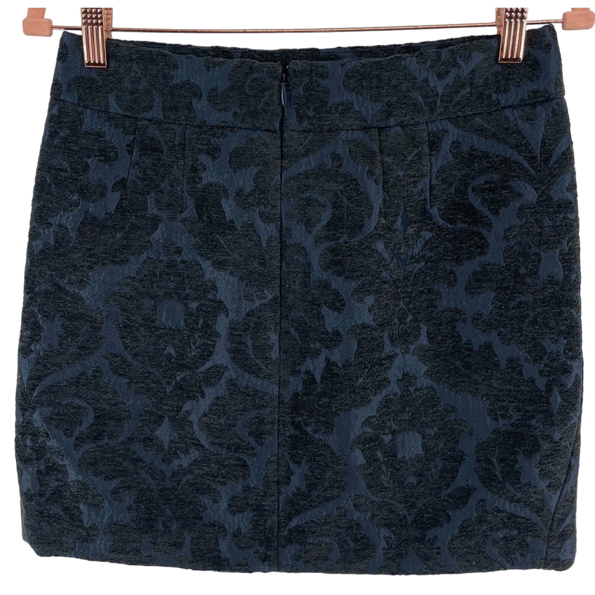 LOFT Women's Size SP Navy Blue & Black Sparkly Mini Skirt