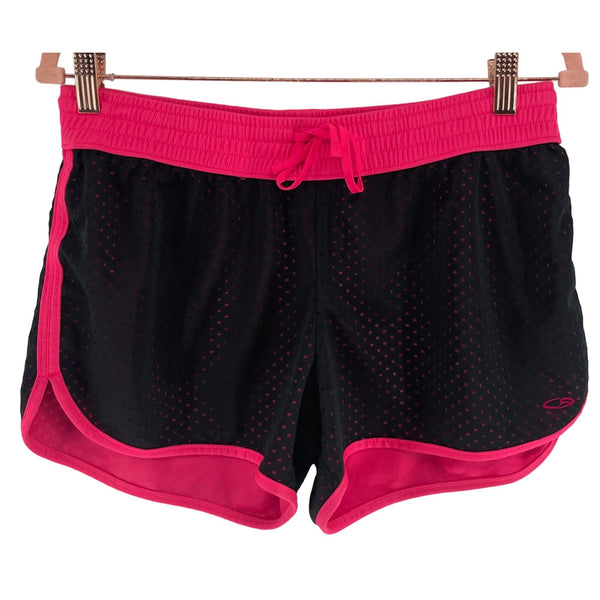 Women's Size Extra Large Black & Pink Drawstring Athletic Shorts