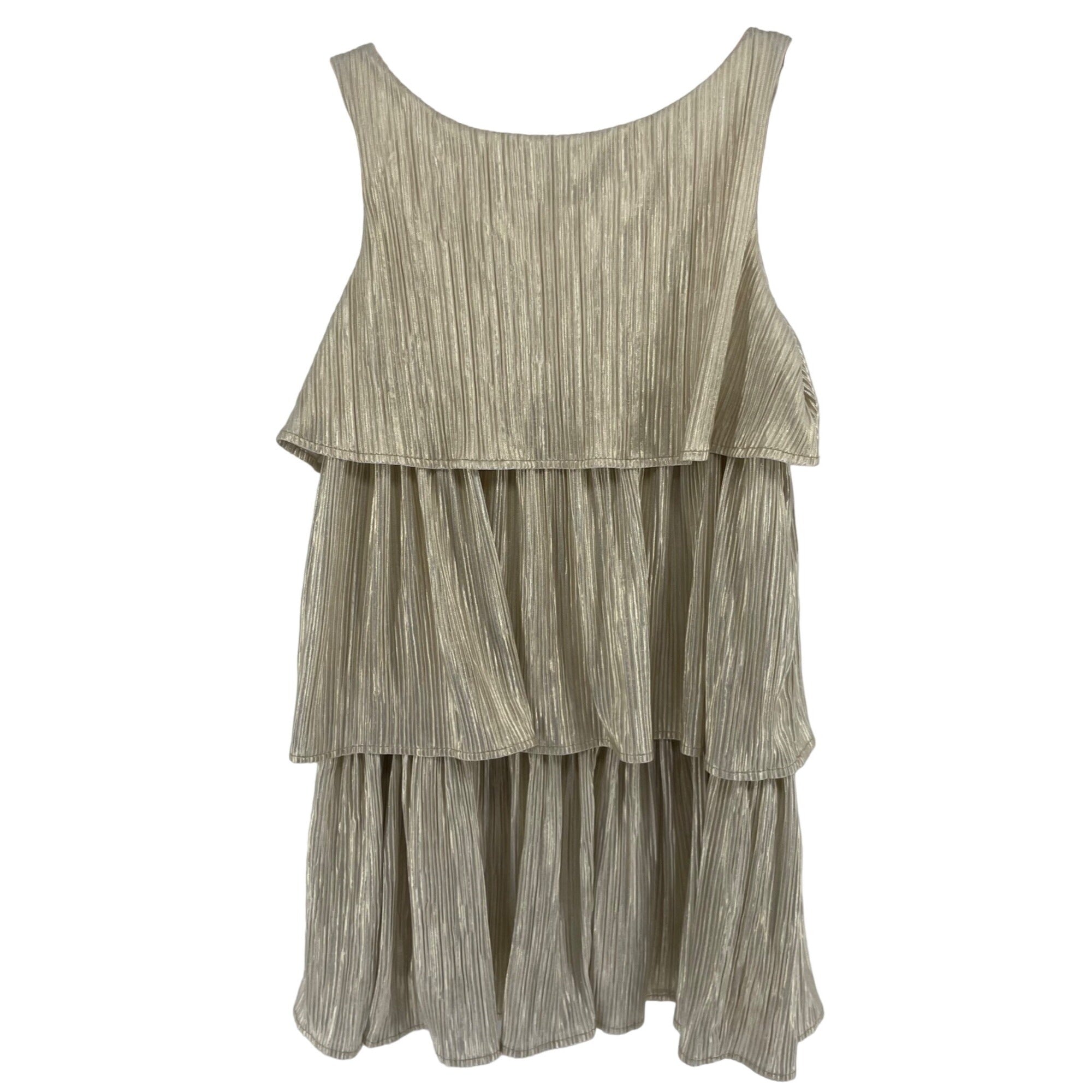 GAP Kids Girl's Size Large Gold Sleeveless Tiered Crinkled Dress