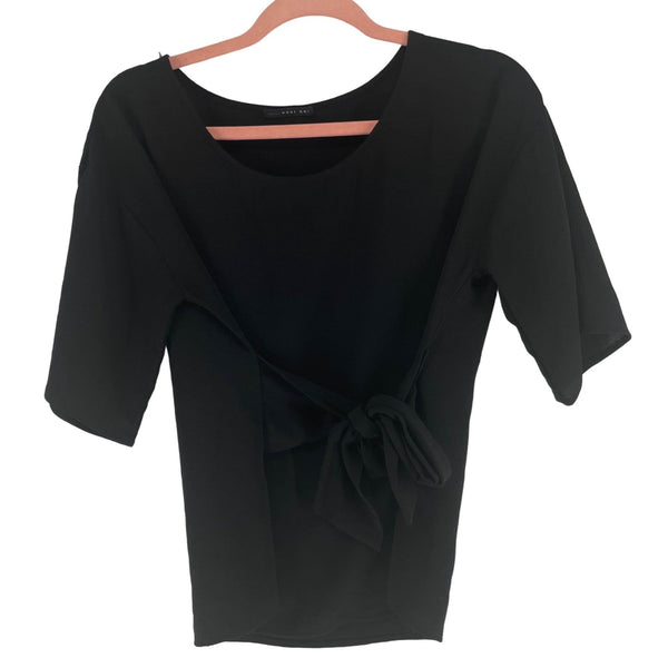 West Kei Women's Size XS Black Blouse W/ Front Sash