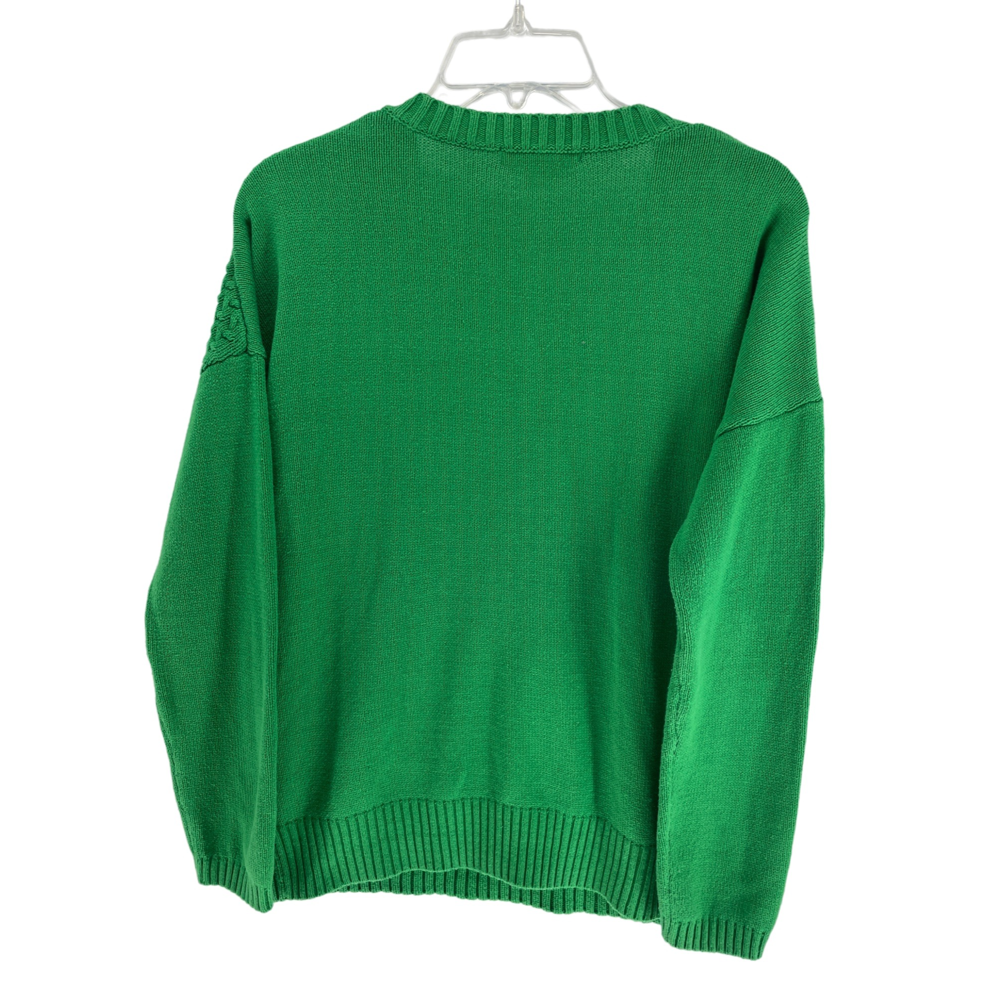 Liz Claiborne Green V-Neck Knit Sweater